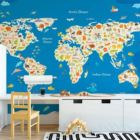World Map Wall Murals And Wallpaper Modern And Affordable 41 Orchard