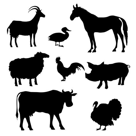 Download Farm Animals Silhouettes - Download Free Vectors, Clipart Graphics & Vector Art