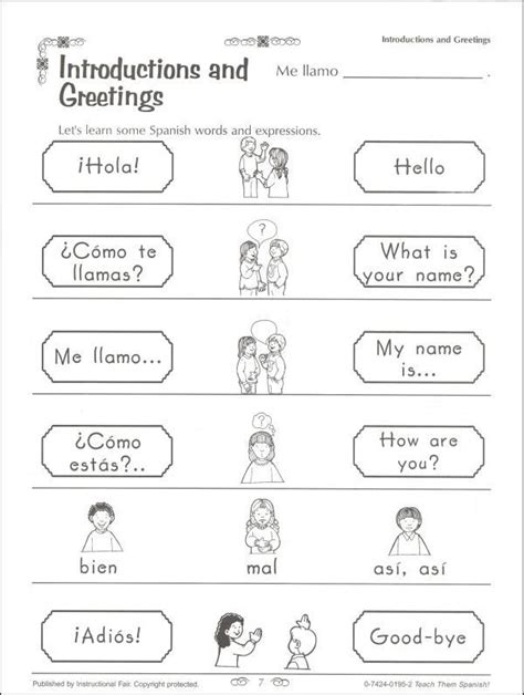 Spanish worksheets for beginners