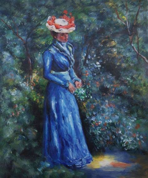 Wall Art Renoir Woman In A Blue Dress Standing In The Garden Of St