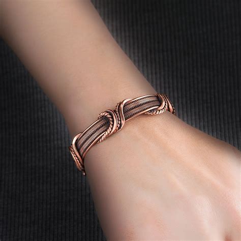 Wire Wrapped Copper Bracelet For Women Braided Wire Bracelet Etsy