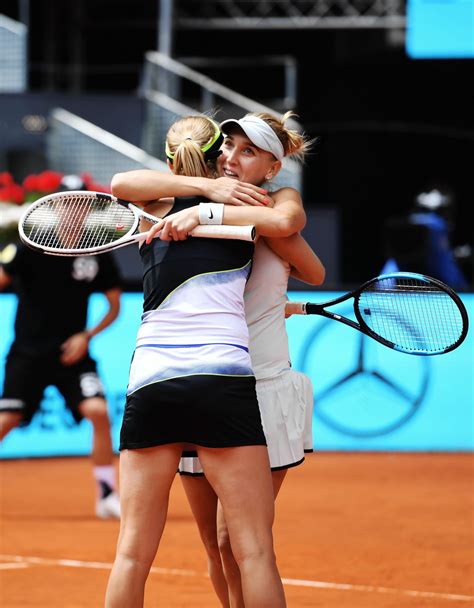 Ekaterina Makarova And Elena Vesnina Celebrate The Victory In The Madrid Open Tennis Wta