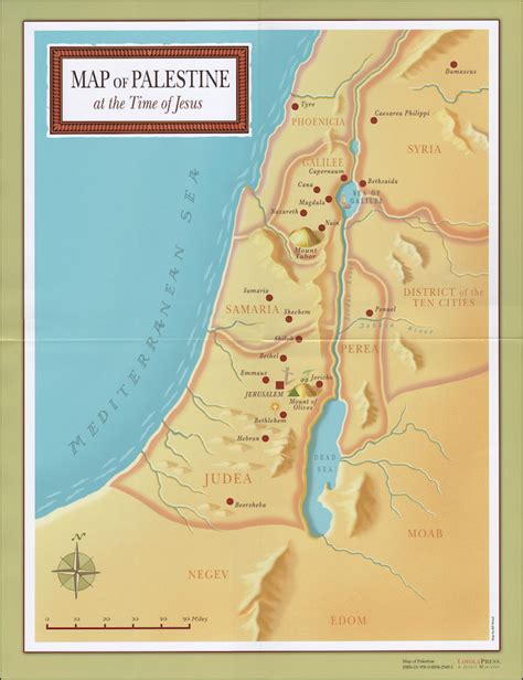 Map Of The Holy Land At The Time Of Jesus Poster Communication Center