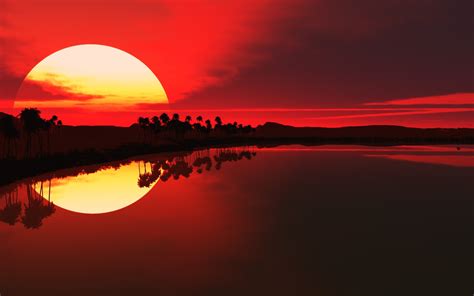 sunset, Red sun Wallpapers HD / Desktop and Mobile Backgrounds
