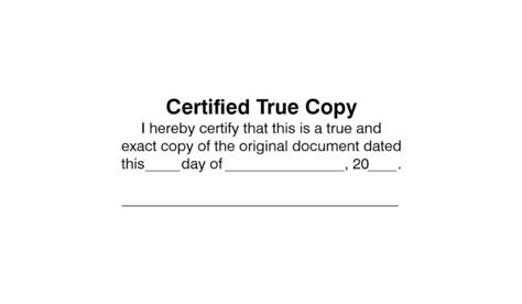 Certified True Copy Custom Stamp