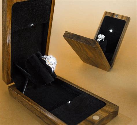 Slim Engagement Ring Box With Led Light Proposal Ring Box | Etsy