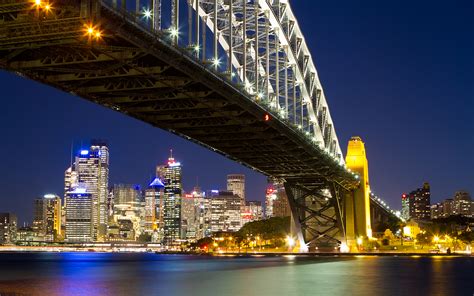 Download Wallpaper For 240x320 Resolution Sydney Bridge Night Lights