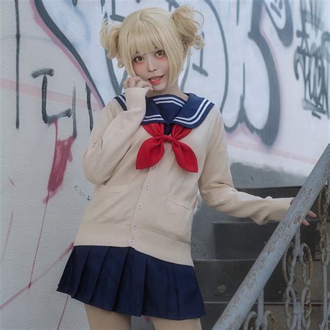 My Hero Academia Himiko Toga Cosplay Costume School Uniform Sailor