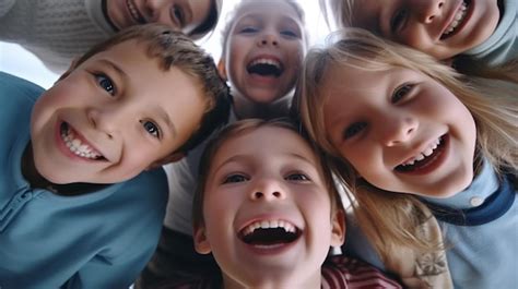 Premium Ai Image Group Portrait Of Happy Kids Smiling At Camera