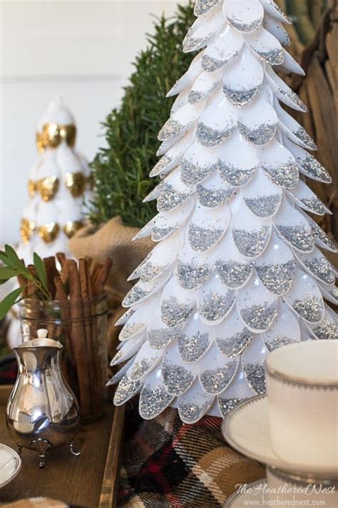 Diy Christmas Tree Plastic Spoon Craft Heathered Nest