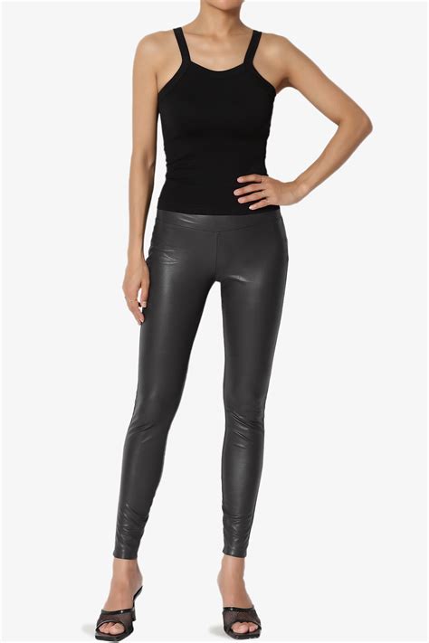 Sexy Stretchy Faux Leather Leggings Wide High Waist Tight Skinny Pants