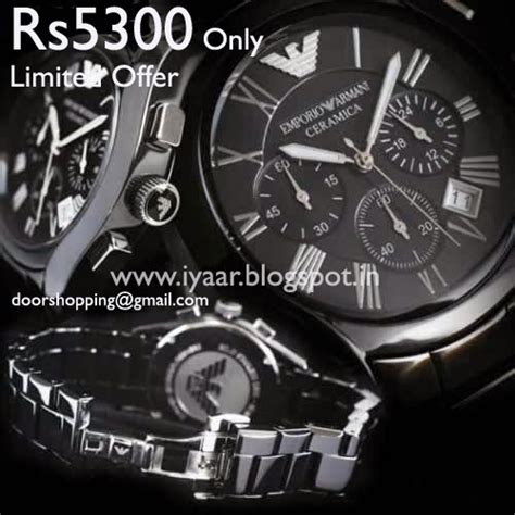 Rs3999 Emporio Armani Ar1400 Watch In India Ceramica Black
