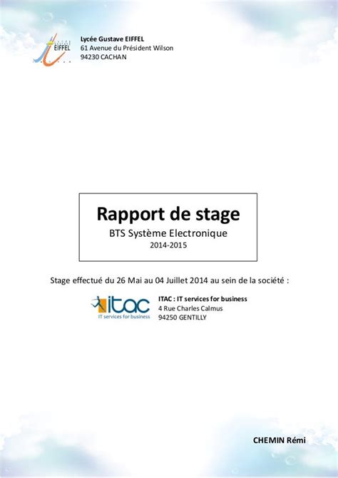 Exemple Rapport De Stage Bts Cg Communauté Mcms™