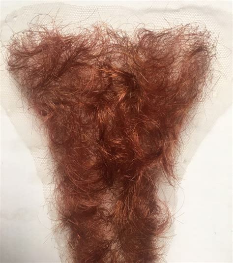 Professional Quality Fine Lace Red Ginger Auburn Full Coverage Pubic Wig Merkin For Film
