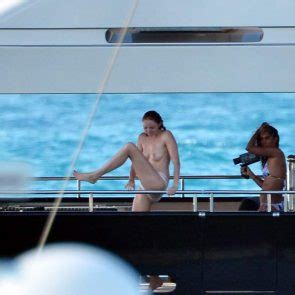 Model Lily Cole Nude Tits On A Yacht In St Barts Scandal Planet