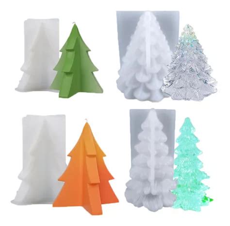 4 Moldes De Silicona Para Árbol De Navidad Para Hacer Velas Meses sin