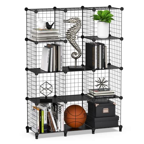 Buy Homidec Wire Cube Storage Storage Shelves 12 Cube Bookshelf