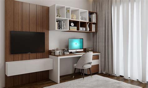 If you have limited space, a spacious bedroom or just want a minimal design, this one's for you! Modern Study Table Designs | Design Cafe