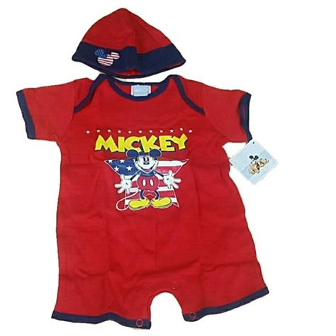 Disney Matching Sets Baby Boys Mickey Mouse Layette With Hat Set