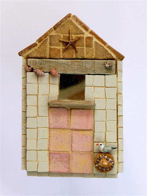 Beach huts at posterlounge affordable shipping secure payment various materials & sizes buy your print now! Pink Door Beach Hut Mosaic Wall Art by Rana Cullimore www ...