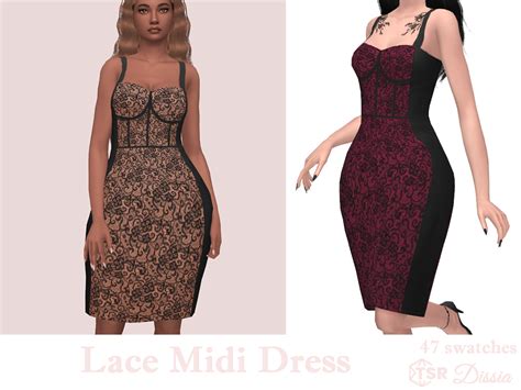 Dissia Lace Midi Dress 47 Swatches Base Game