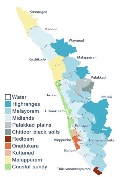 Explore the detailed map of kerala with all districts, cities and places. map of kerala with cities