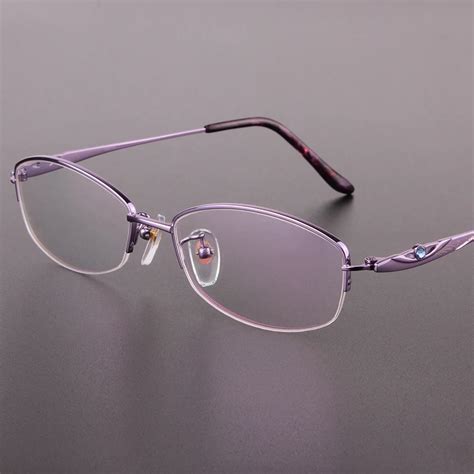 The New Fashion Half Rimmed Glasses Frame Pure Titanium Eyeglasses Frame Glasses Women