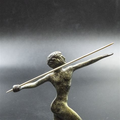 Javelin Thrower Bronze Small Statue Ancient Greece Olympic Games