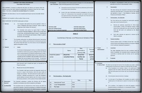 consultant contract template   samples   word