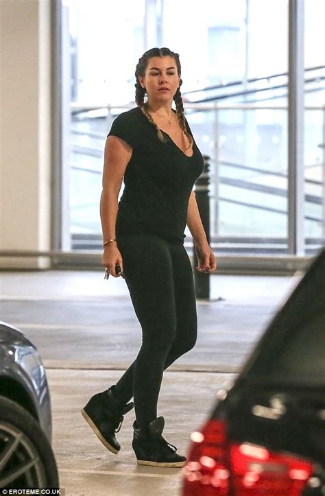 Imogen Thomas Displays Her Curves In Low Cut T Shirt And Leggings