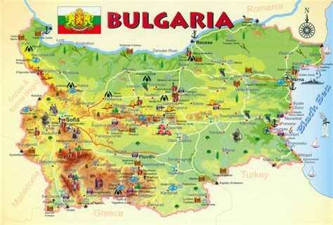 Large Tourist Map Of Bulgaria Bulgaria Large Tourist Map