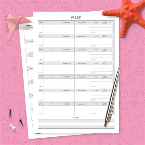 Weekly Fitness Planner Template Template Printable Pdf