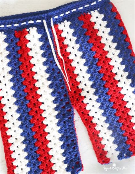 crochet granny stripe shorts for men repeat crafter me crochet shorts pattern crochet