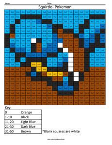 I hope your child loves these pokemon printables as much as my kids do! Pokemon Squirtle- Practice Multiplication Answer Key