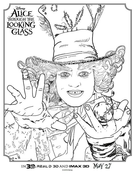 Alice Through The Looking Glass Hatter Coloring Page Mama Likes This