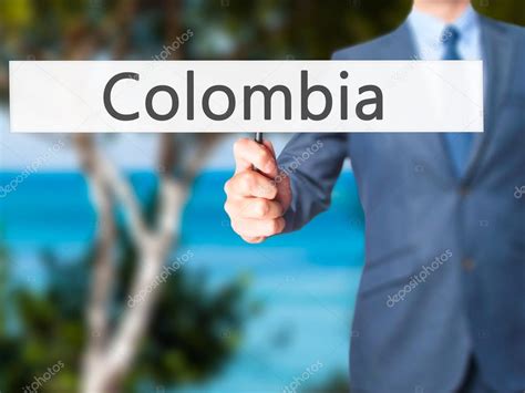 Colombia Business Man Showing Sign — Stock Photo © Jdudzinski 115978460
