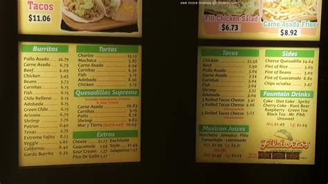 Sırada listelenen rosita's fine mexican food işletmesinin aşağıdaki kategorilere göre tripadvisor gezginlerinden aldığı puanlar şöyle: Online Menu of Filibertos Mexican Food Restaurant, Mesa ...