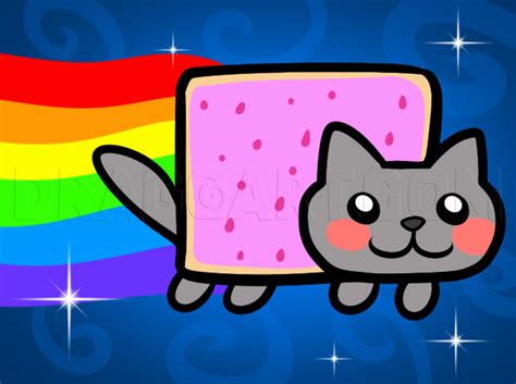 How To Draw Pop Tart Cat Nyan Cat Step By Step Drawing