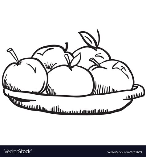 Simple Black And White Apples Royalty Free Vector Image
