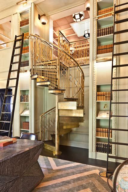 Library Eclectic Staircase Los Angeles By Kelly