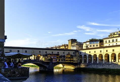 Ponte Vecchio Old Bridge Over Arno River In Florence Italy Stock
