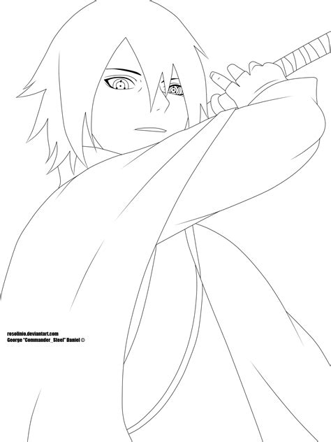 Uchiha Sasuke Boruto The Movie Lineart By Rosolinio On Deviantart