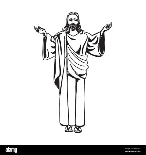Ilustración Vectorial De Jesucristo Dios Y Biblia Imagen Vector De
