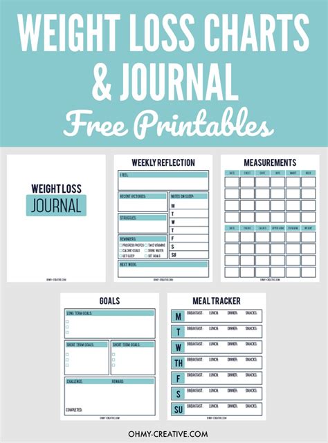 Printable Weight Loss Chart And Journal For Weight Loss Success Oh My