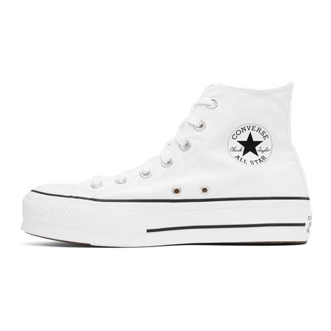 Converse Canvas White Chuck Taylor All Star Lift Platform High Sneakers