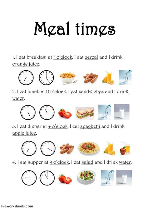 The Food Interactive And Downloadable Worksheet You Can Do The