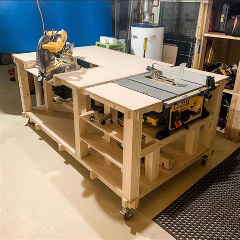 Mitre Saw Table Saw Workbench Plans Etsy Uk