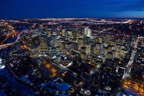 Aerial Photo Calgary Aerial Photo At Night