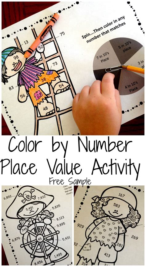 6 Free Place Value Color By Number Worksheets Place Values Math