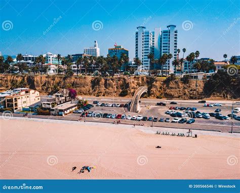 Aerial Shot Of Venice Beach Los Angeles Stock Photo Image Of City